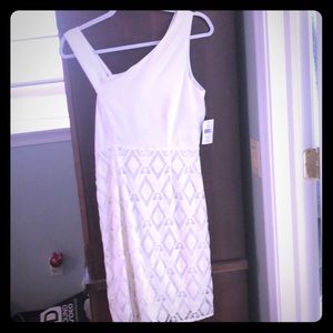 Asymmetrical white dress